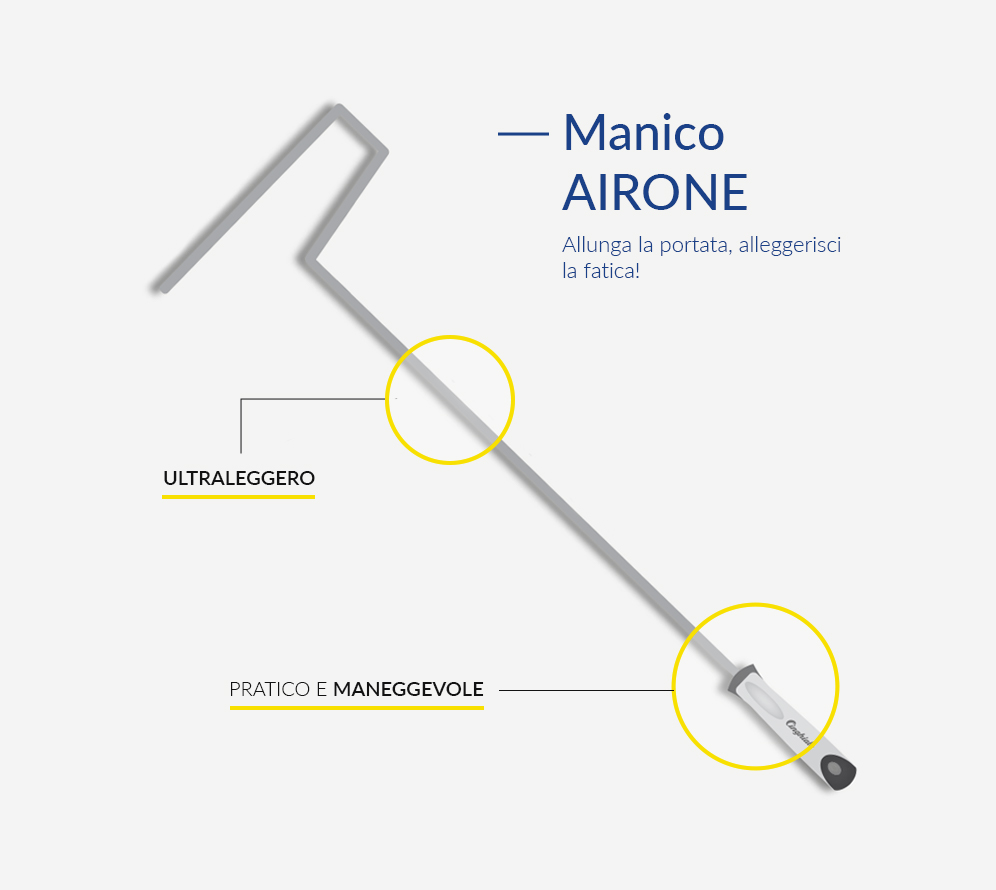 Airone, il nostro nuovo manico per rulli estraibili super leggero